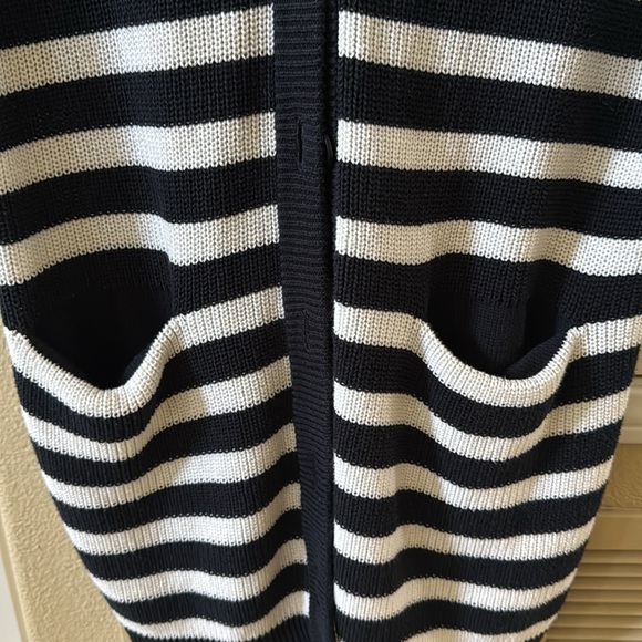 Cabi Black and White Striped Cardigan - Picture 4 of 5